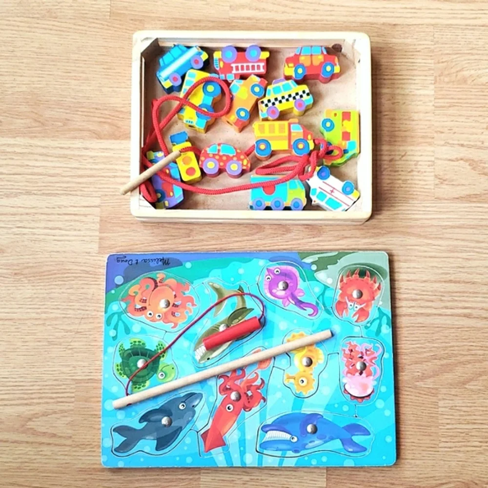 2 wooden learning toys